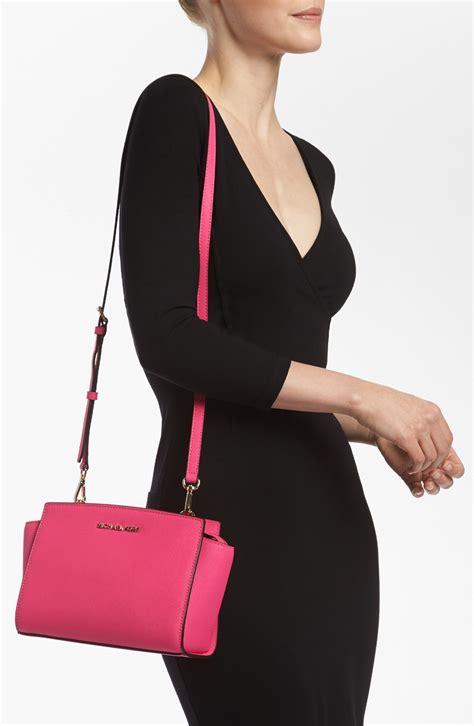 michael kors selma bag neon pink|Michael Kors selma satchel.